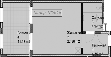 Студия, 32 м², 5/6 этаж, ЖК «Гостиничный комплекс Николай 1»