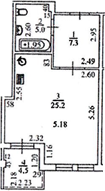 Студия, 35.5 м², 7/8 этаж, ЖК «Апарт-отель Вальсет»
