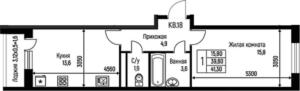 1-комн. Nova Vita