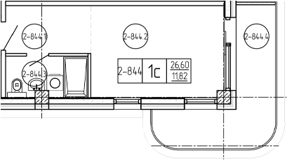 Студия, 26.6 м², 8/9 этаж, ЖК «Лучи»