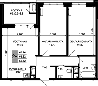 Продается 3-комн. квартира, 62.82 м²