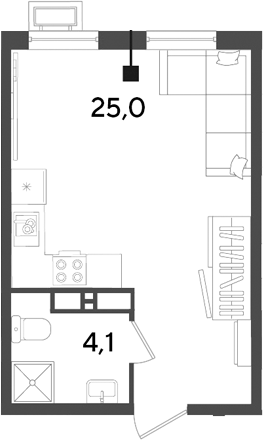Студия, 29.1 м², 11/18 этаж, ЖК «Парк Победы»