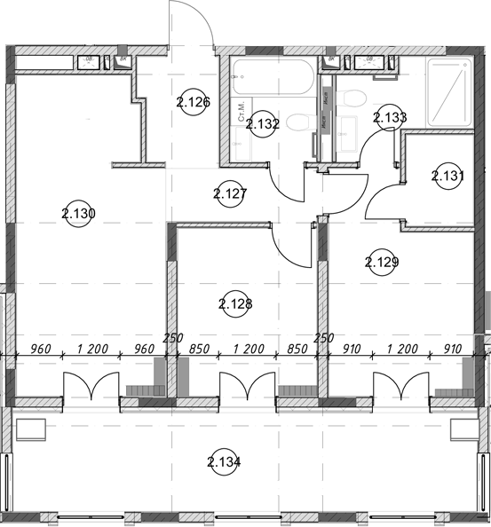 2-комн., 61 м², 2/5 этаж, ЖК «Эден Ривьера»