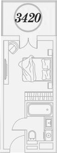 Студия, 26.3 м², 3/5 этаж, ЖК «ГК Сан Гарден Хотел&СПА»