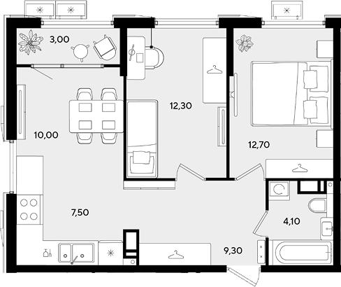 Продается 3-комн. квартира, 55.9 м²