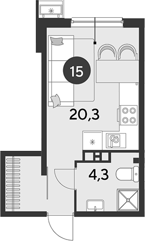 Продается 1-комн. квартира, 24.6 м²