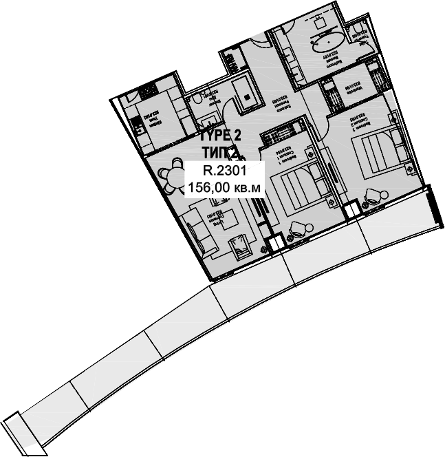 Объект, 113.1 м², 23/27 этаж, ЖК «KARAT APARTMENTS»