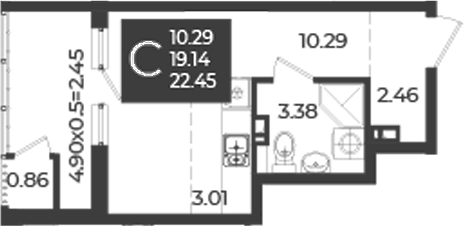Студия, 20 м², 5/18 этаж, ЖК «Образцово»