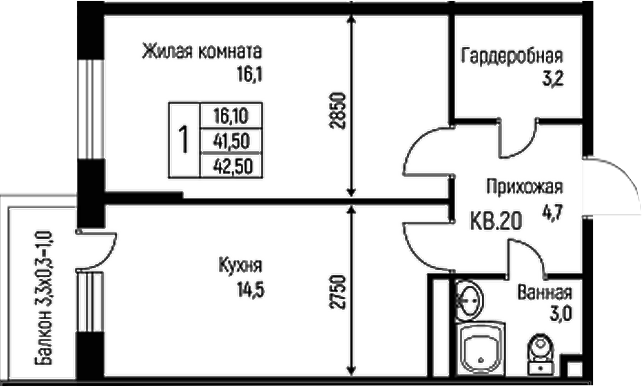 1-комн. Nova Vita