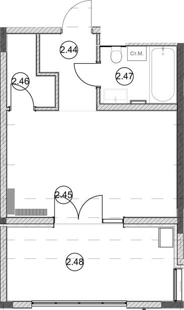 Студия, 28.6 м², 2/5 этаж, ЖК «Эден Ривьера»