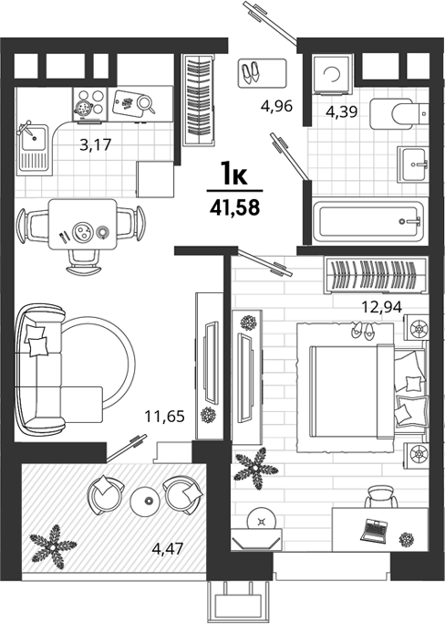 Продается 1-комн. квартира, 37.11 м²