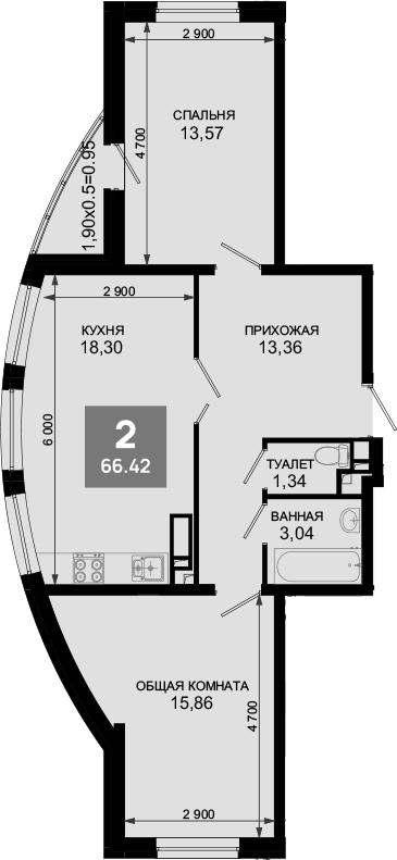 Продается 3-комн. квартира, 65.47 м²