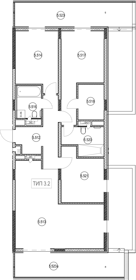 4+ комнаты, 96.1 м², 5/7 этаж, ЖК «ГК Сан Гарден Хотел&СПА»