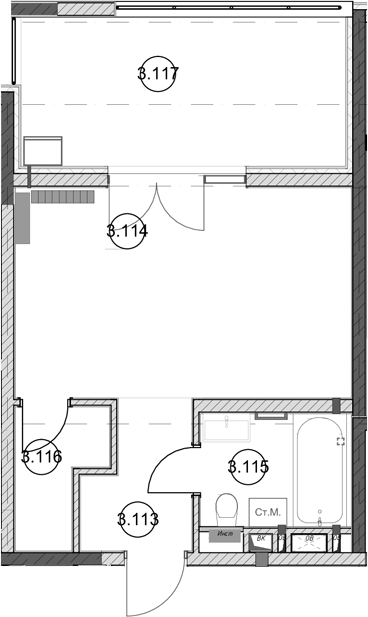 Студия, 28.3 м², 3/5 этаж, ЖК «Эден Ривьера»