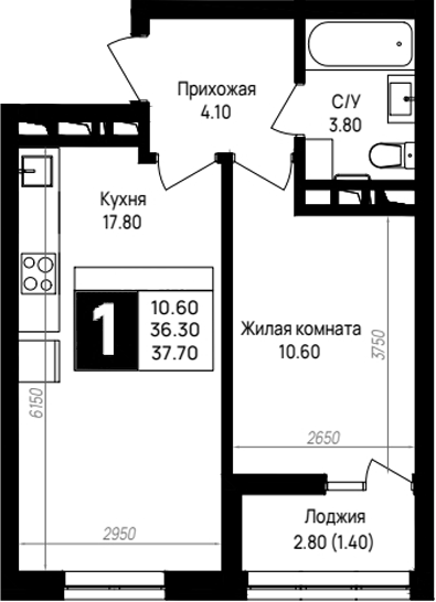 1-комн. На высоком берегу