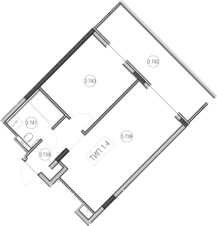 1-комн., 40.8 м², 7/9 этаж, ЖК «ГК Сан Гарден Хотел&СПА»