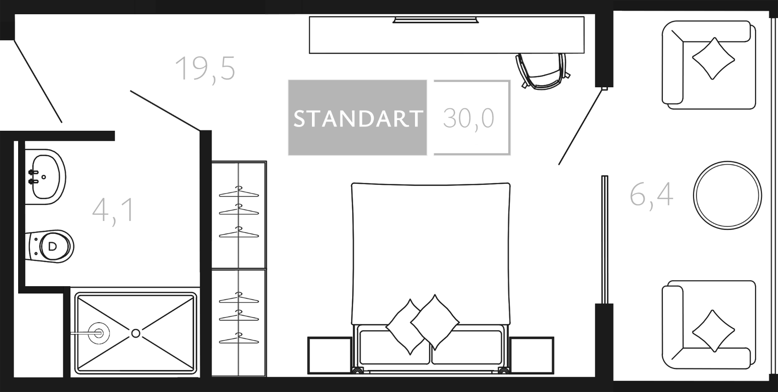Студия, 23.6 м², 3/4 этаж, ЖК «Палаццо Де Агой»