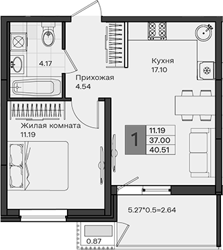 Продается 1-комн. квартира, 37 м²