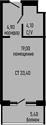 Студия, 28 м², 3/8 этаж, ЖК «Курортный отель Алеан Селект Агой»