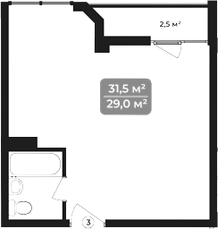 Объект, 31.5 м², 8/11 этаж, ЖК «Море»