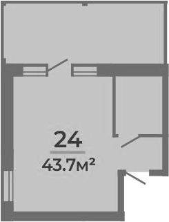 Объект, 43.7 м², 2/2 этаж, ЖК «Апартаментный комплекс Мореин»