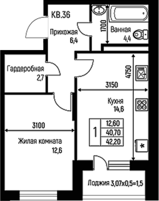 1-комн. Nova Vita