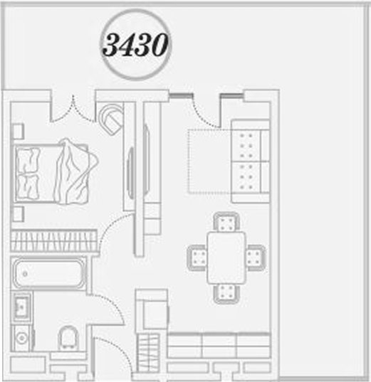 1-комн., 68.4 м², 3/5 этаж, ЖК «ГК Сан Гарден Хотел&СПА»