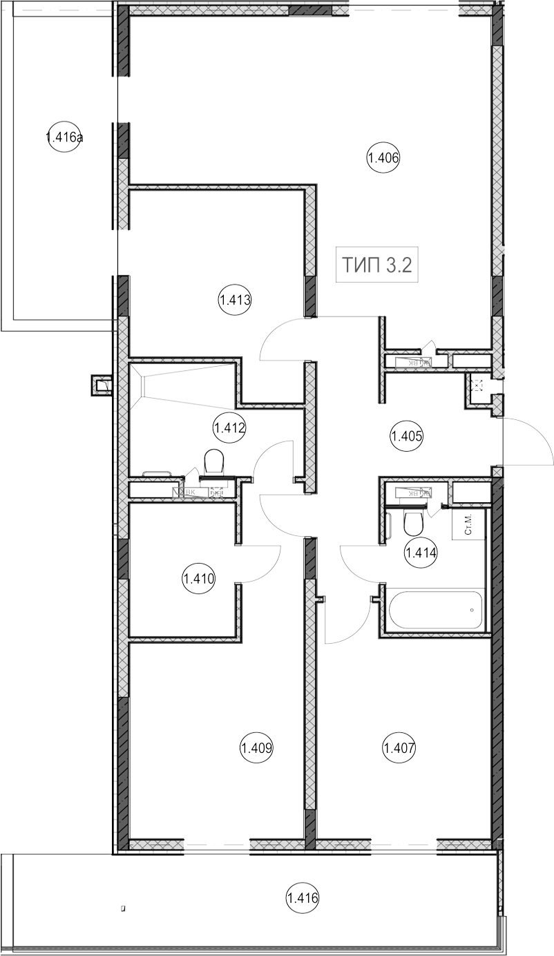 1-комн., 68.5 м², 4/5 этаж, ЖК «ГК Сан Гарден Хотел&СПА»