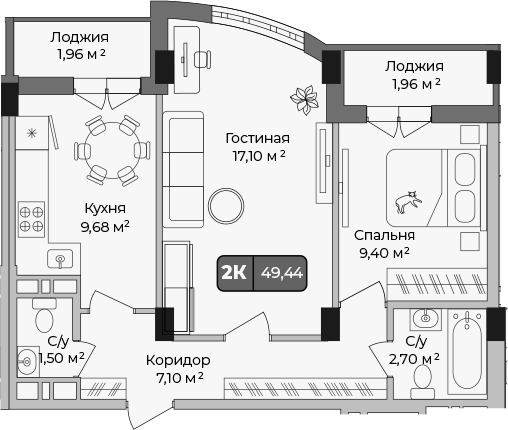 2-комн. Опера