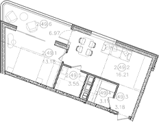 1-комн., 39.23 м², 4/8 этаж, ЖК «Гостиничный комплекс Белые ночи»
