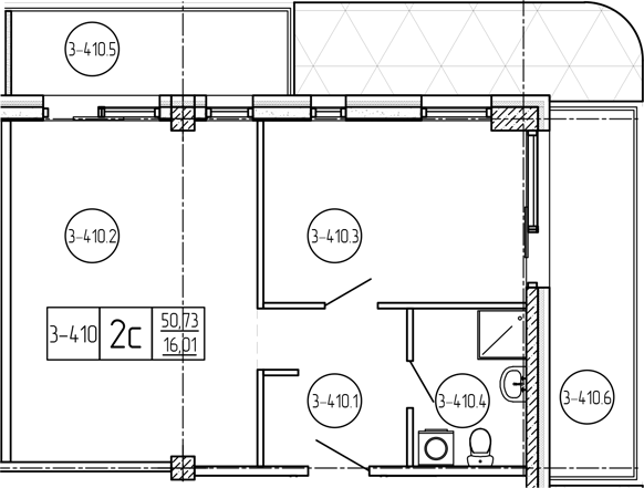 Объект, 51.1 м², 4/9 этаж, ЖК «Лучи»