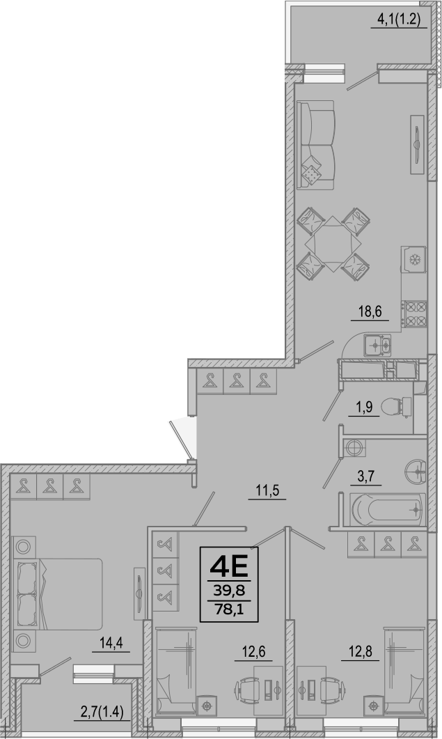 Продается 4-комн. квартира, 75.5 м²