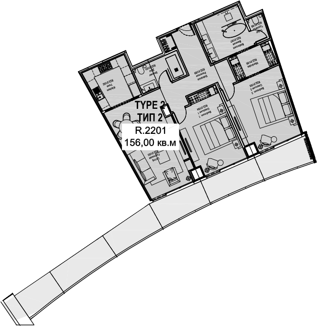 Объект, 112.3 м², 22/27 этаж, ЖК «KARAT APARTMENTS»