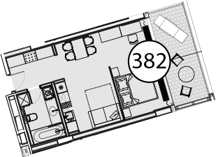 Объект, 54.7 м², 5/9 этаж, ЖК «Гостиничный комплекс Поляна Пик»