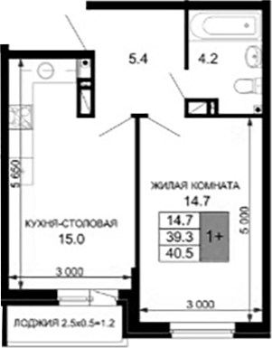 Продается 2-комн. квартира, 39.3 м²