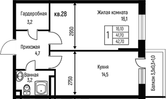 1-комн. Nova Vita
