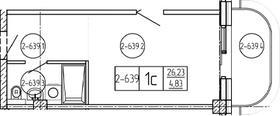 Студия, 26.23 м², 6/9 этаж, ЖК «Лучи»