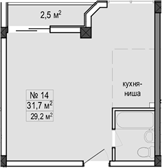 Объект, 31.7 м², 1/11 этаж, ЖК «Море»
