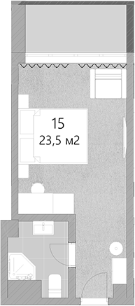 Студия, 23.5 м², 2/3 этаж, ЖК «Грейс Лазурь»