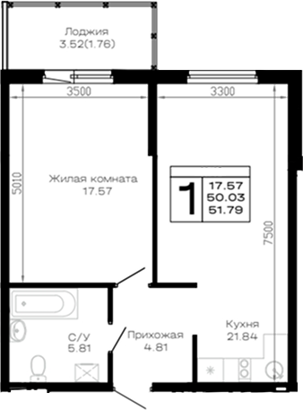 1-комн. Усадьба Гостагаевская