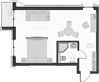 Продается 1-комн. квартира, 32.4 м²