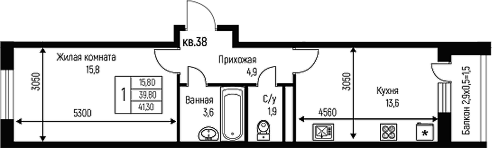 1-комн. Nova Vita