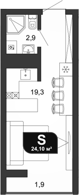 Продается 1-комн. квартира, 22.2 м²