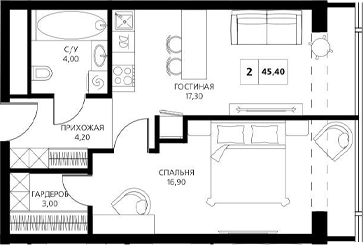 2-комн. АКСИС Центр