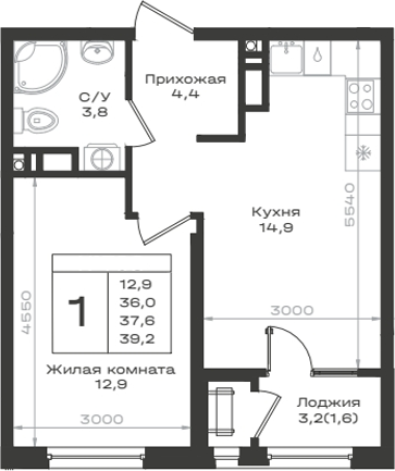 1-комн. Нагория