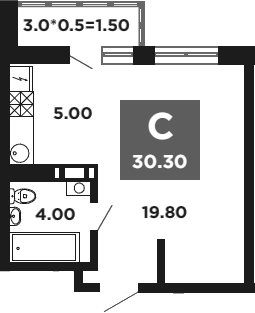 Студия, 28.8 м², 13/18 этаж, ЖК «НЕО-квартал Красная площадь»