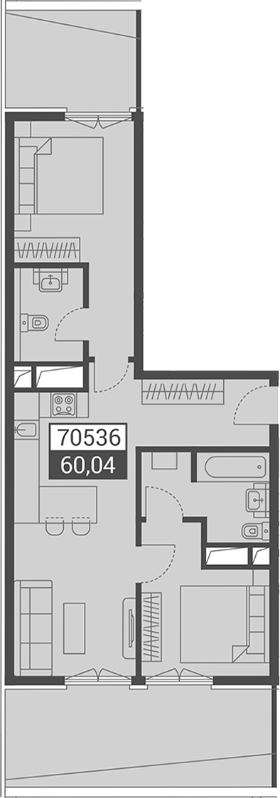 Объект, 74 м², 7/7 этаж, ЖК «Красная поляна 540»