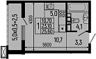 Студия, 23.1 м², 3/13 этаж, ЖК «Звезды»