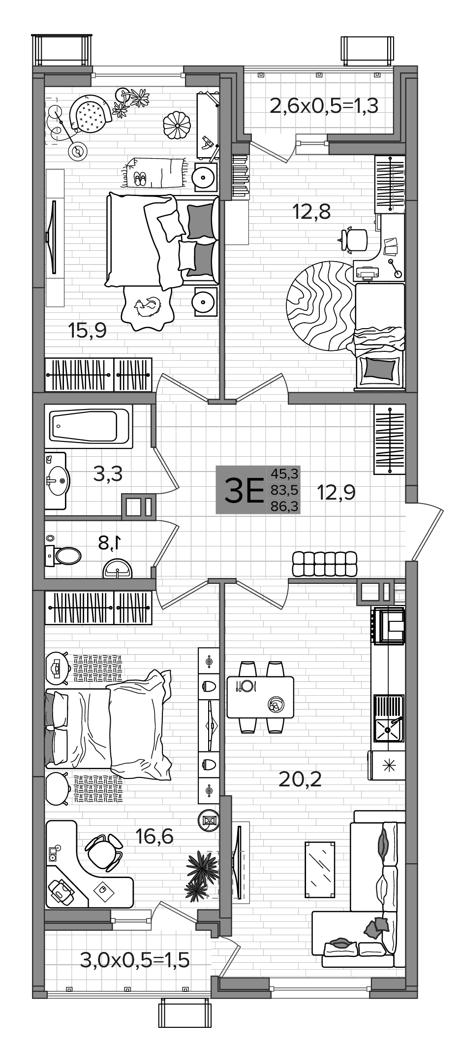 4+ комнаты, 83.5 м², 8/16 этаж, ЖК «Сармат»