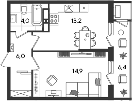 Продается 1-комн. квартира, 38.1 м²